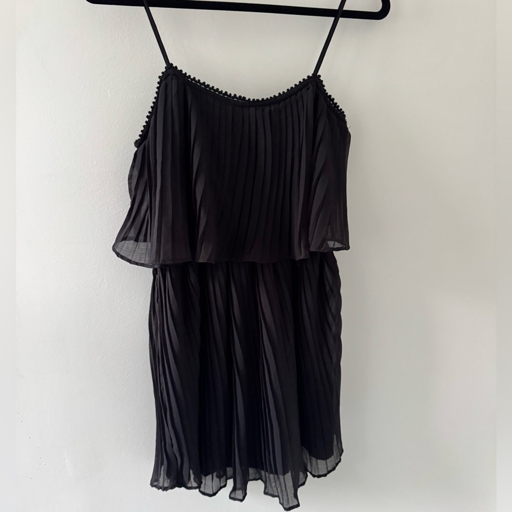Zara Black Pleated Mini Dress